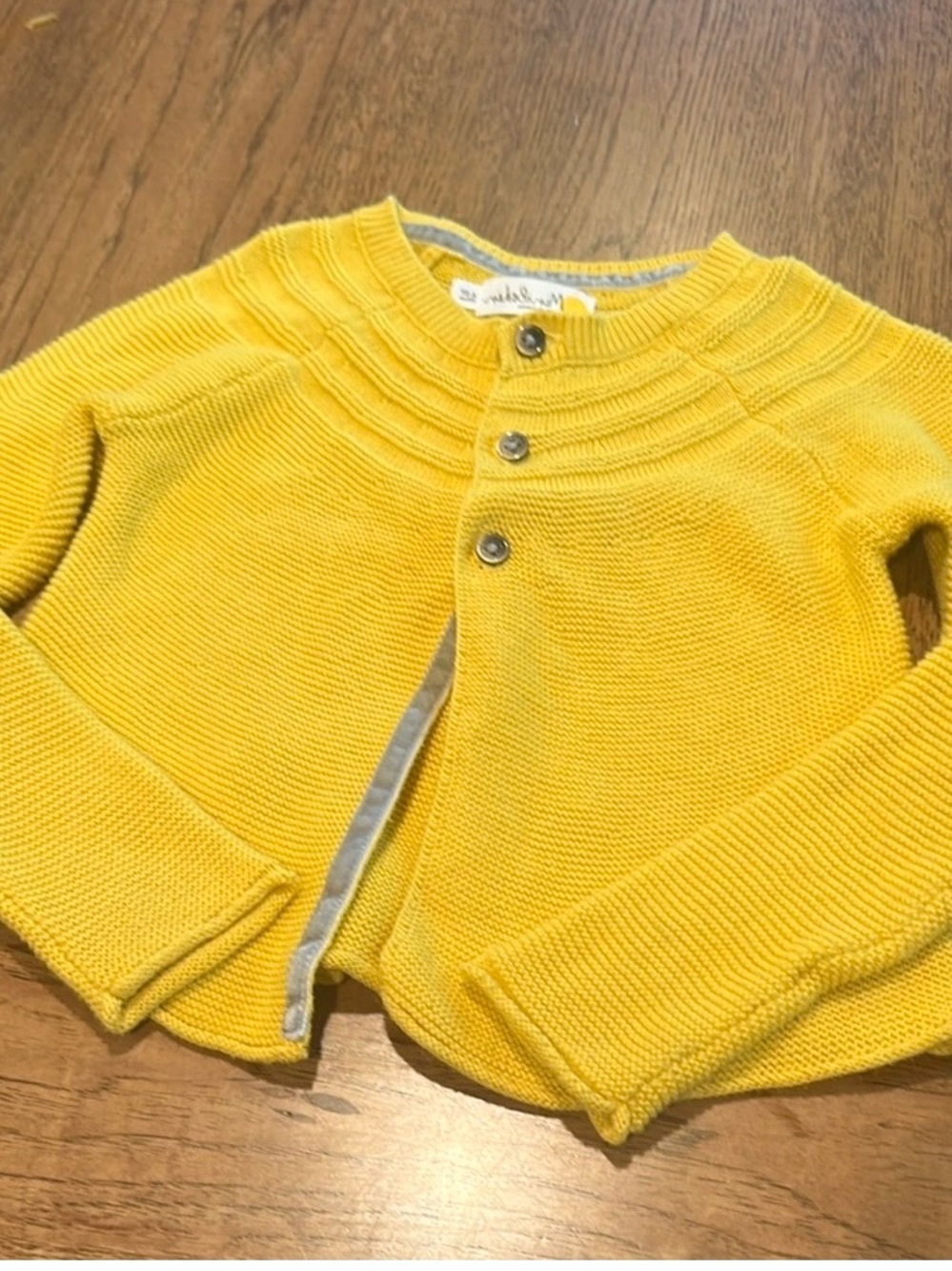 Mini Boden Yellow Knit Cardigan Sweater